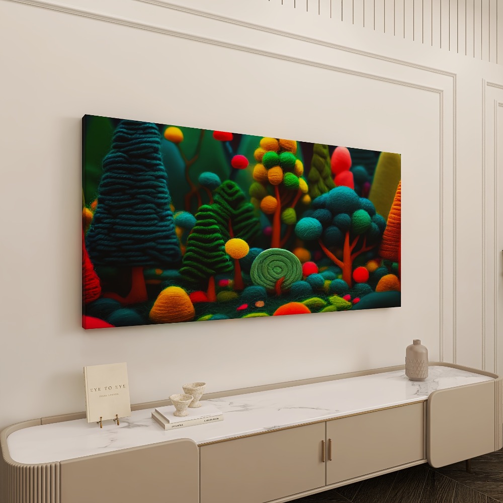 Lighting Tree Decor - An abstract green tree canvas wall