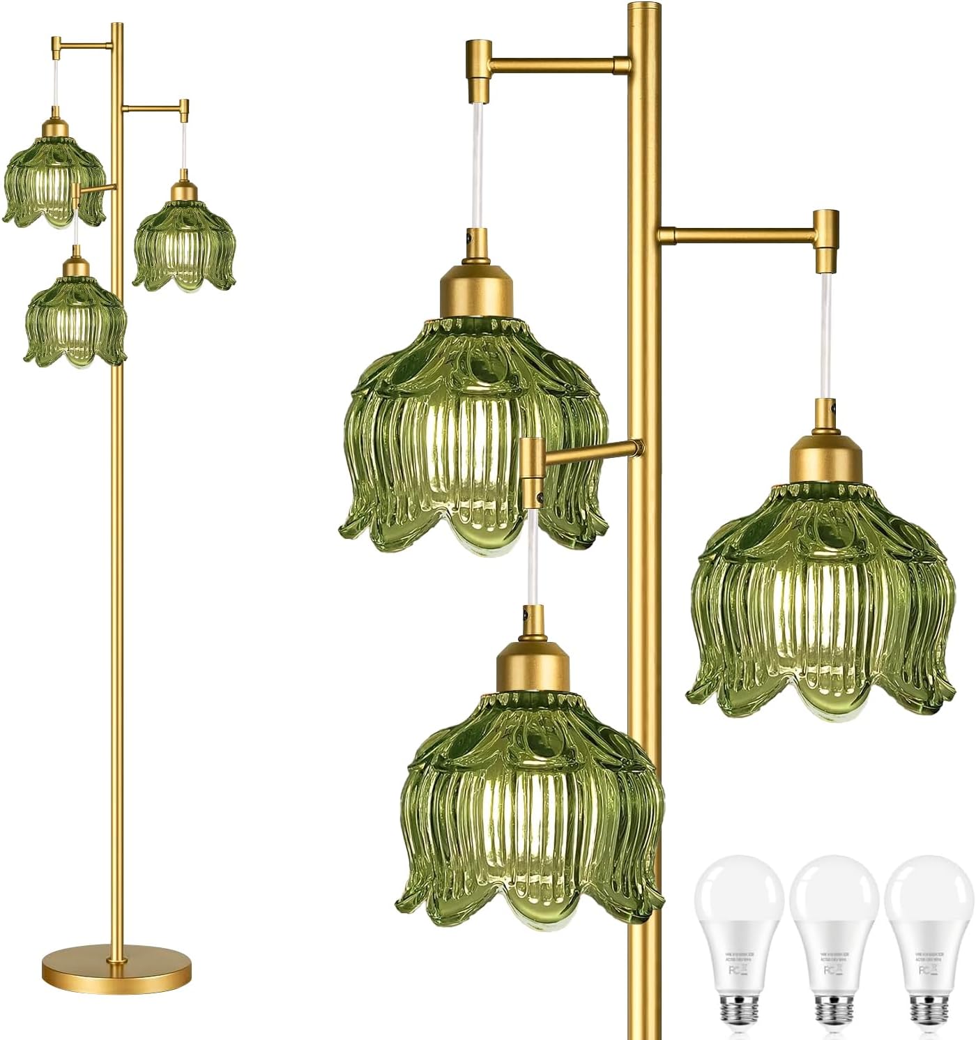 Vintage Gold Glass Floor Lamp  - đánh giá và giá Lighting Decor For Room