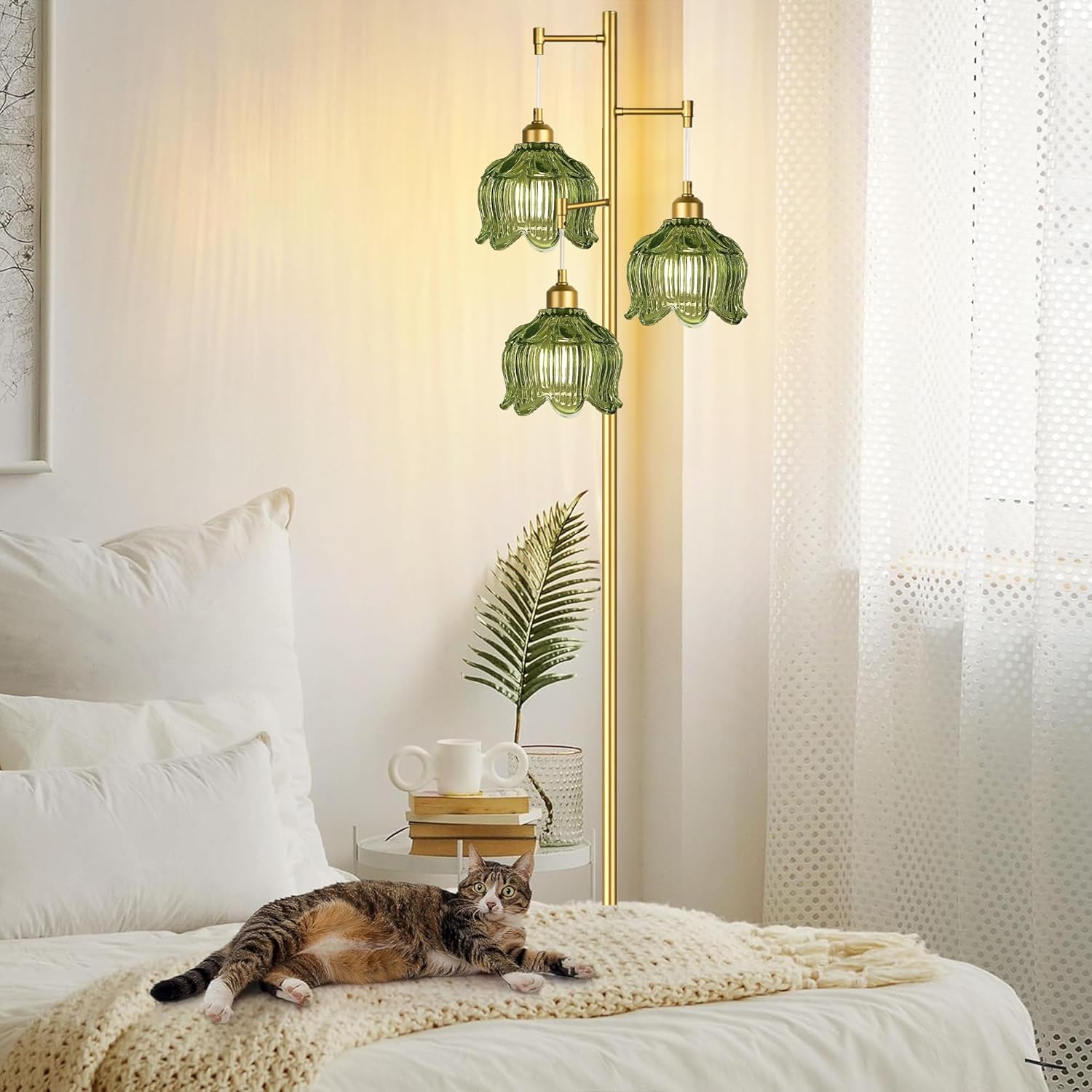 Vintage Gold Glass Floor Lamp  - đánh giá và giá Lighting Decor For Room