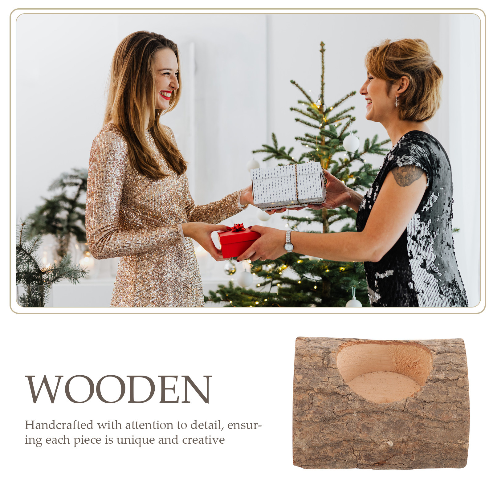 2Pcs Tree Bark Wood Holder Rus - đánh giá và giá Lighting Tree Decor