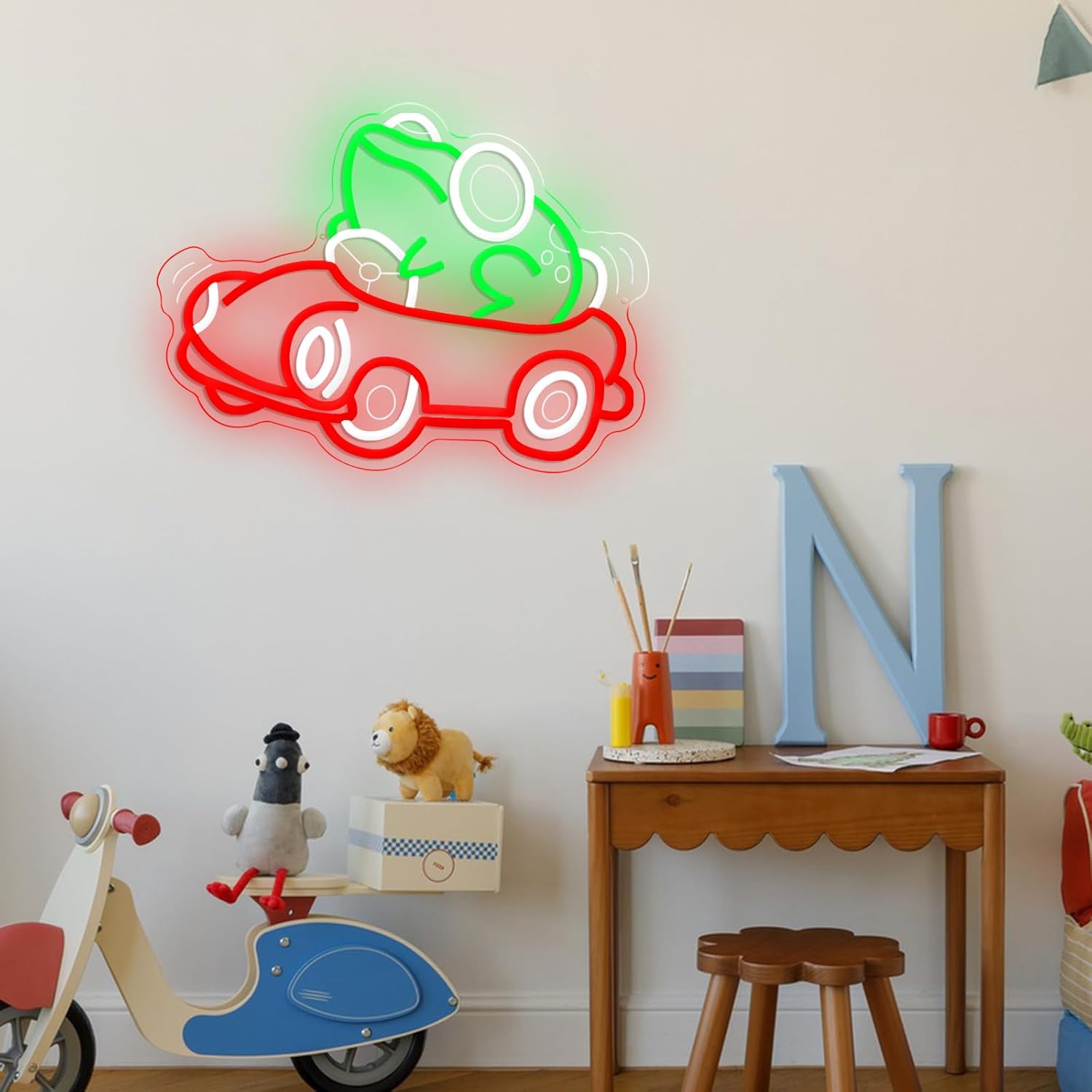 Frog Driving Car Neon Sign Art - đánh giá và giá Lighting Decor For Room