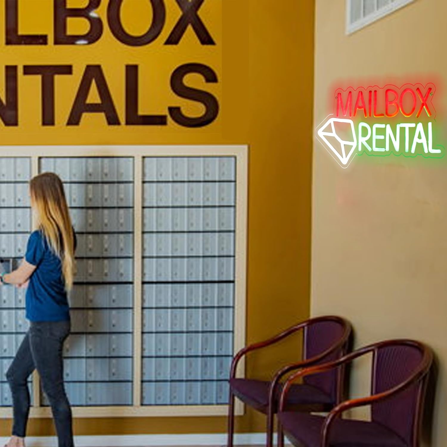 Mailbox Rental Neon Sign USB P - đánh giá và giá Lighting Decor Rentals