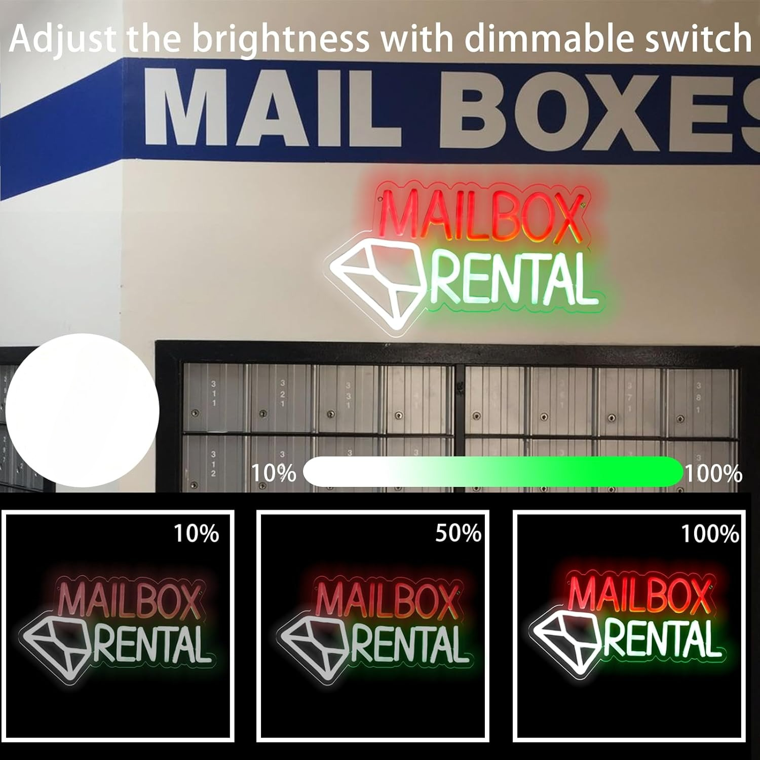 Mailbox Rental Neon Sign USB P - đánh giá và giá Lighting Decor Rentals