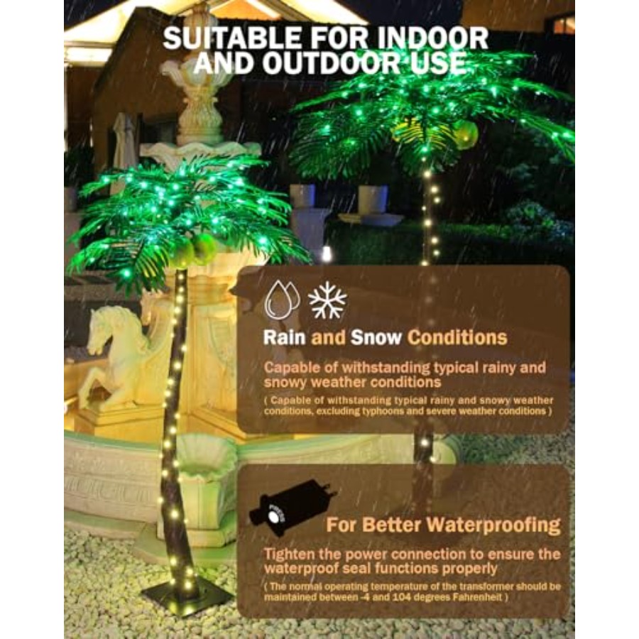 7ft Lighted Palm Tree with 208 - đánh giá và giá Lighting Tree Decor