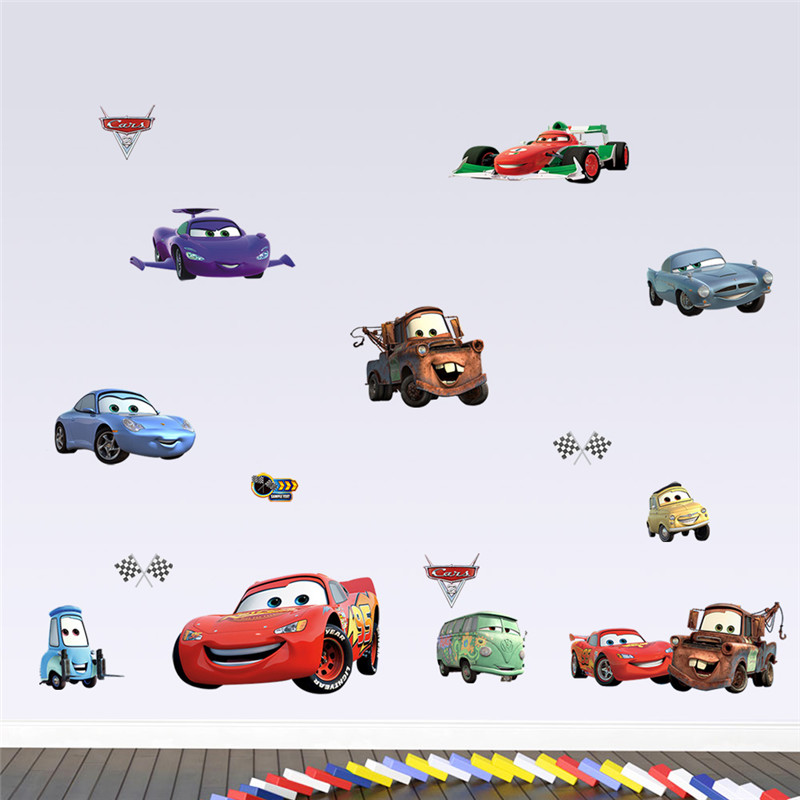 3D Cartoon Cars 2 Wall Sticker - đánh giá và giá Lighting Mcqueen Decor