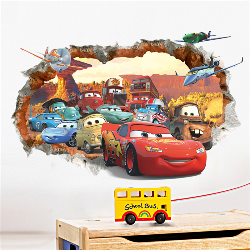 3D Cartoon Cars 2 Wall Sticker - đánh giá và giá Lighting Mcqueen Decor