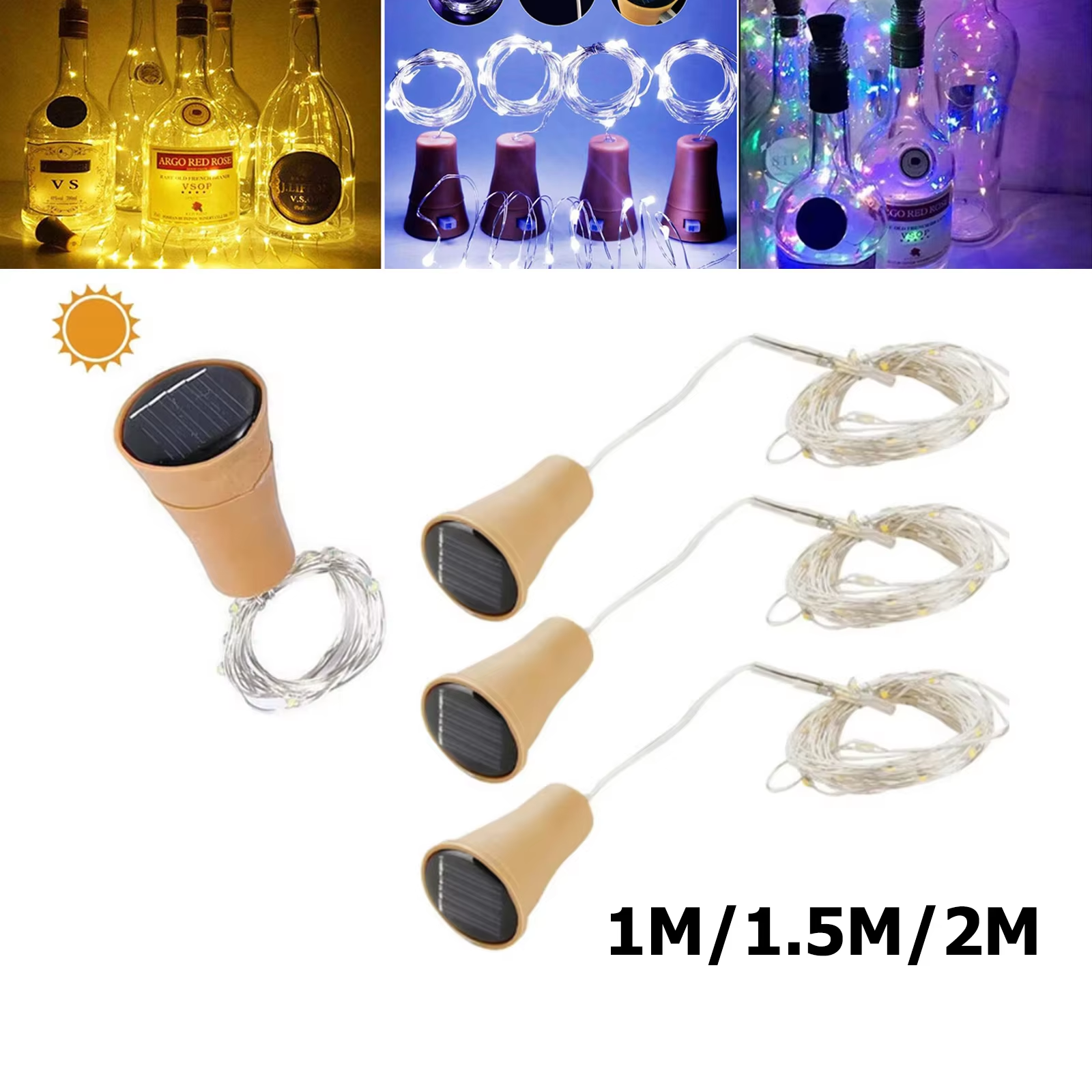 Solar Wine Bottle Led String F - đánh giá và giá Decor Lighting Cork
