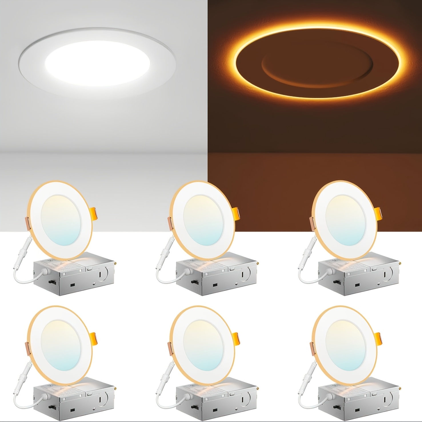12/6 Pack 4/6 Inch 5CCT LED Re - đánh giá và giá Lighting Decor For Room