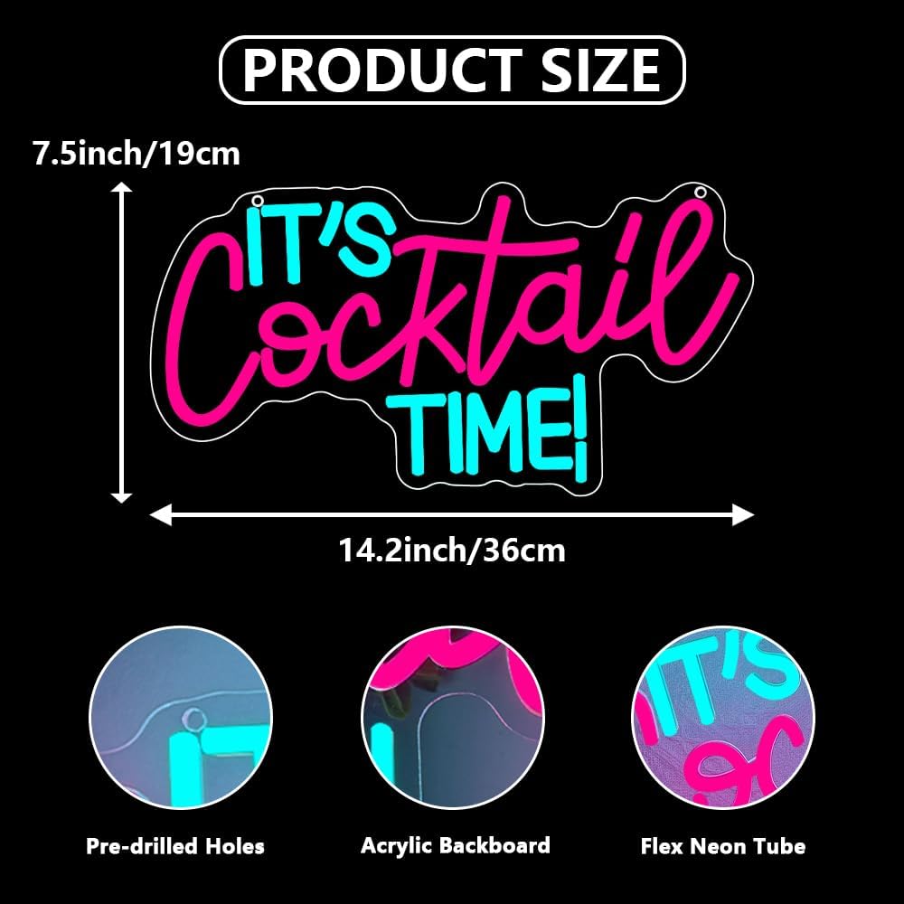 Cocktails Neon Sign USB Powere - đánh giá và giá Lighting Decor For Room