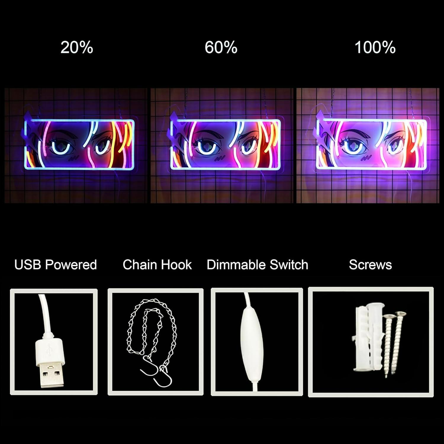 Passionate Eyes Neon Sign USB  - đánh giá và giá Lighting Decor For Room