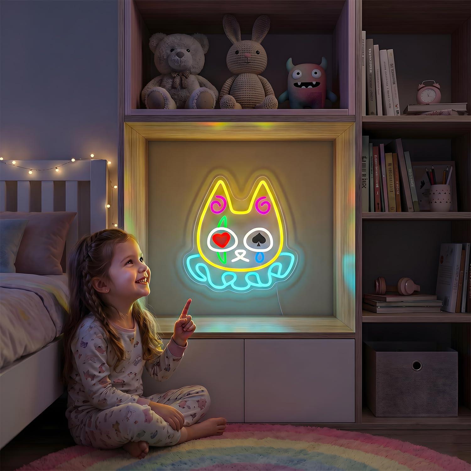 Cat Poker Neon Sign USB Dimmab - đánh giá và giá Lighting Decor For Room