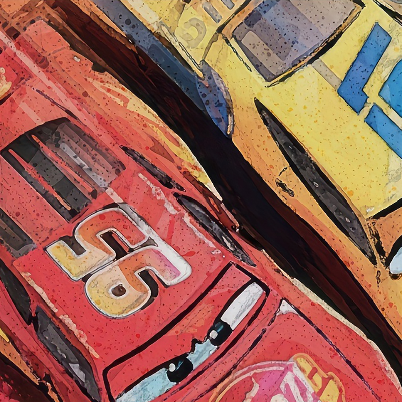 Cartoon Cars Watercolor Art Pr - đánh giá và giá Lighting Mcqueen Decor