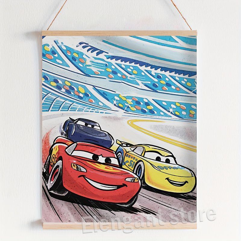 Cartoon Cars Watercolor Art Pr - đánh giá và giá Lighting Mcqueen Decor