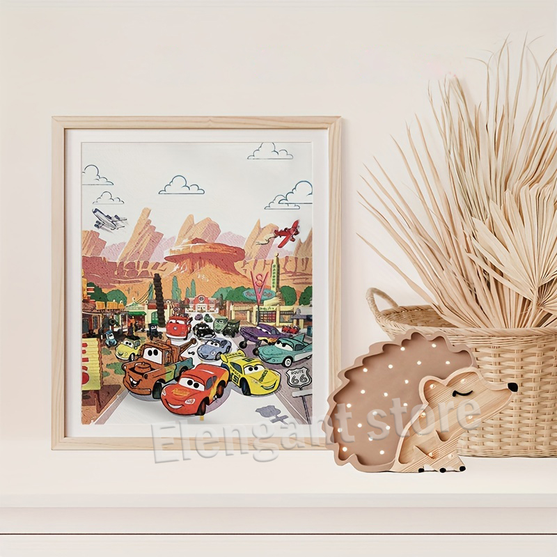 Cartoon Cars Watercolor Art Pr - đánh giá và giá Lighting Mcqueen Decor