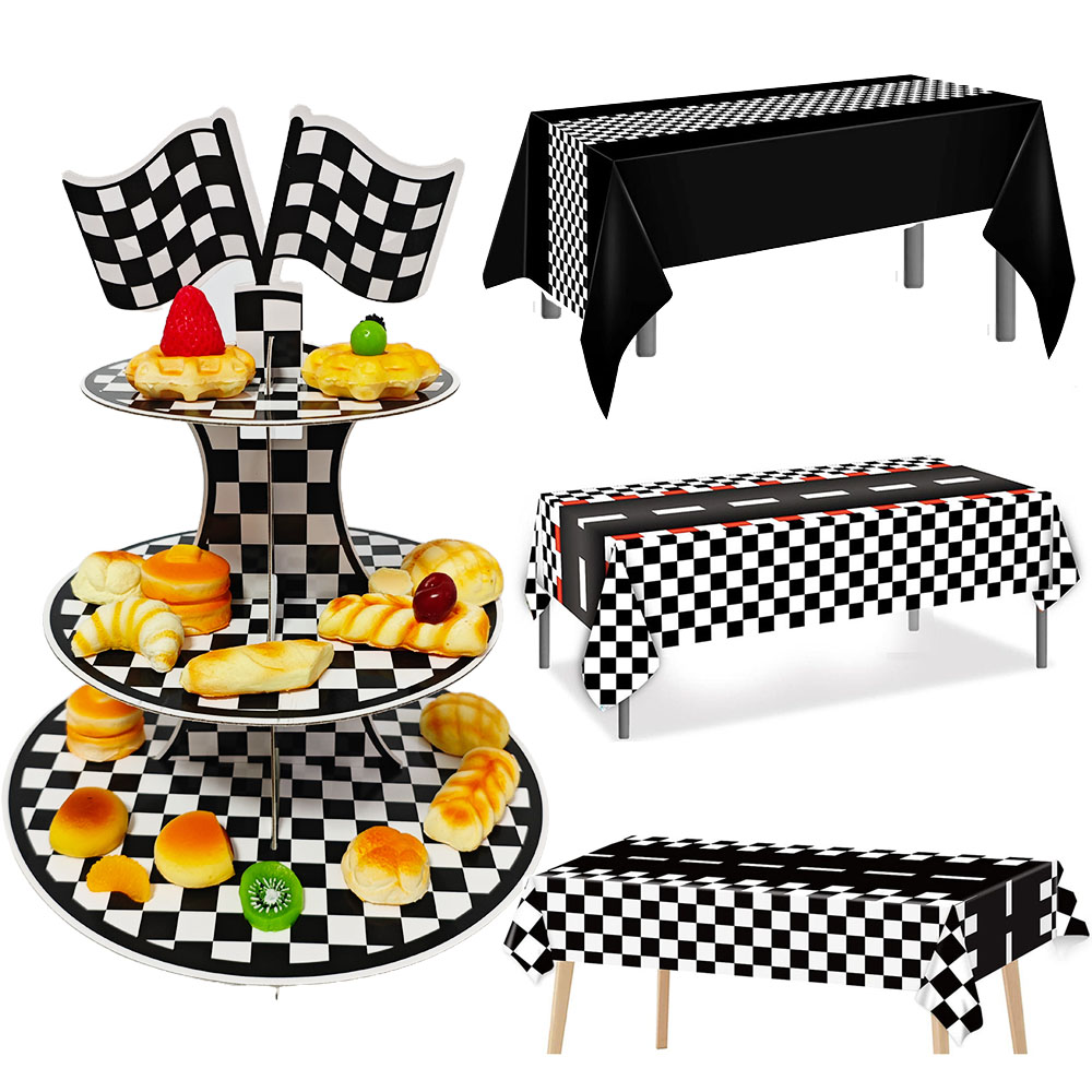 Racing Car Theme 3-Tier Round  - đánh giá và giá Lighting Mcqueen Decor