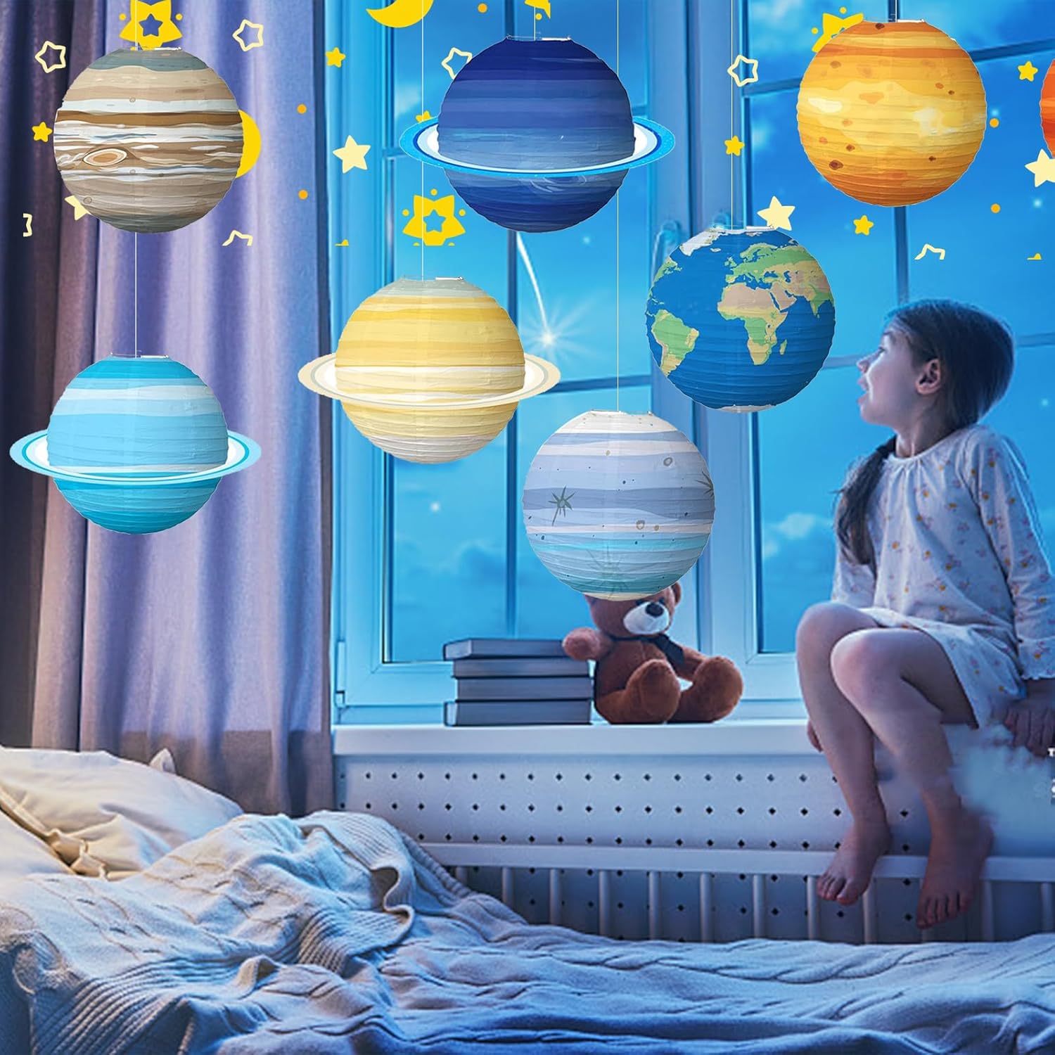 1PCS Solar System Eight Planet - đánh giá và giá Lantern Paper Solar