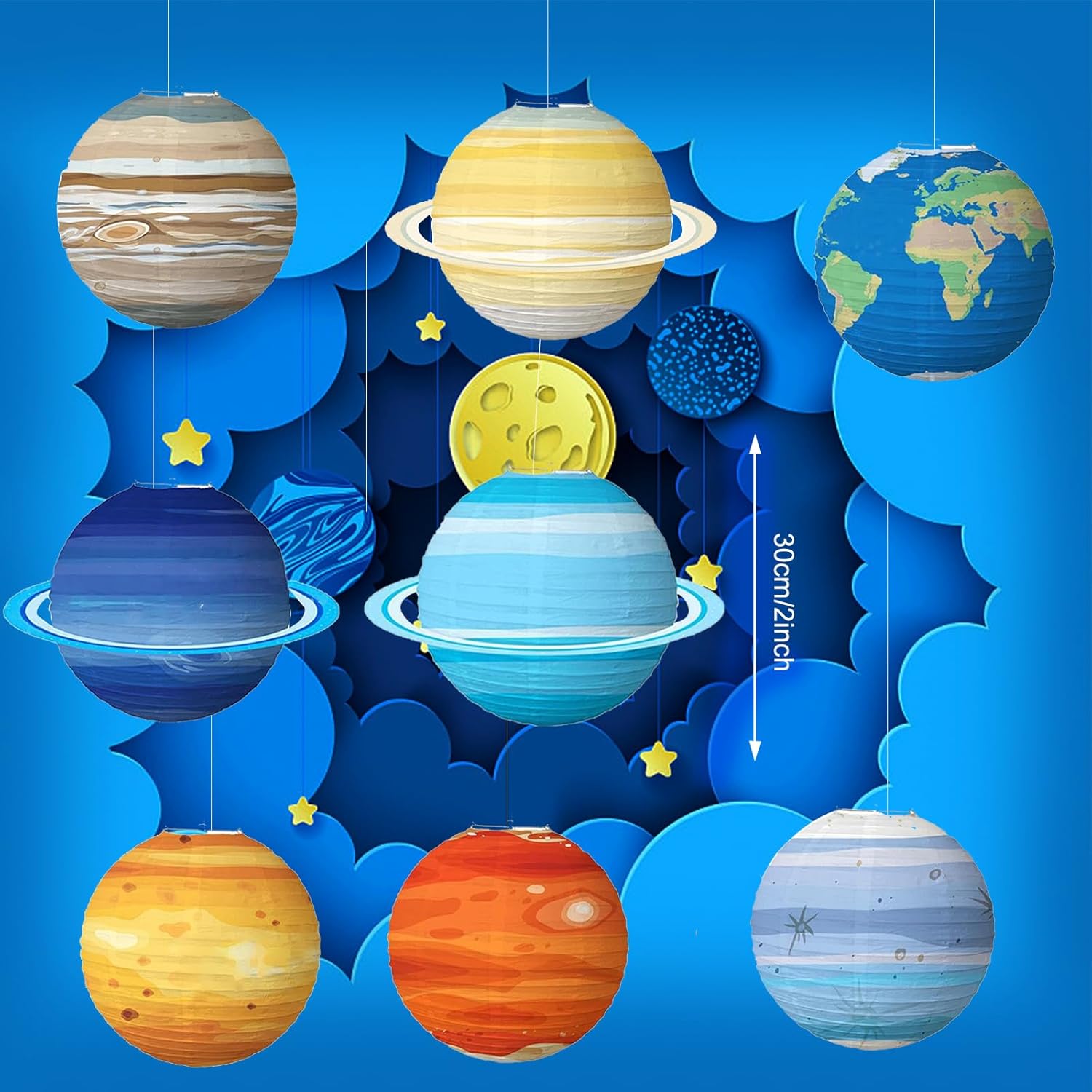 1PCS Solar System Eight Planet - đánh giá và giá Lantern Paper Solar