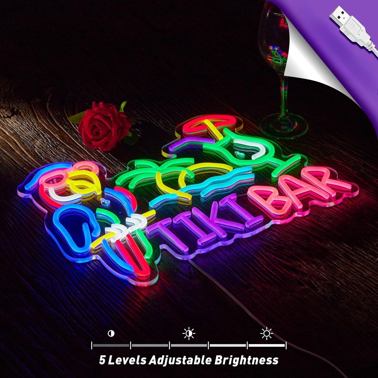Tiki Bar Parrot Palm Tree Neon - đánh giá và giá Lighting Tree Decor