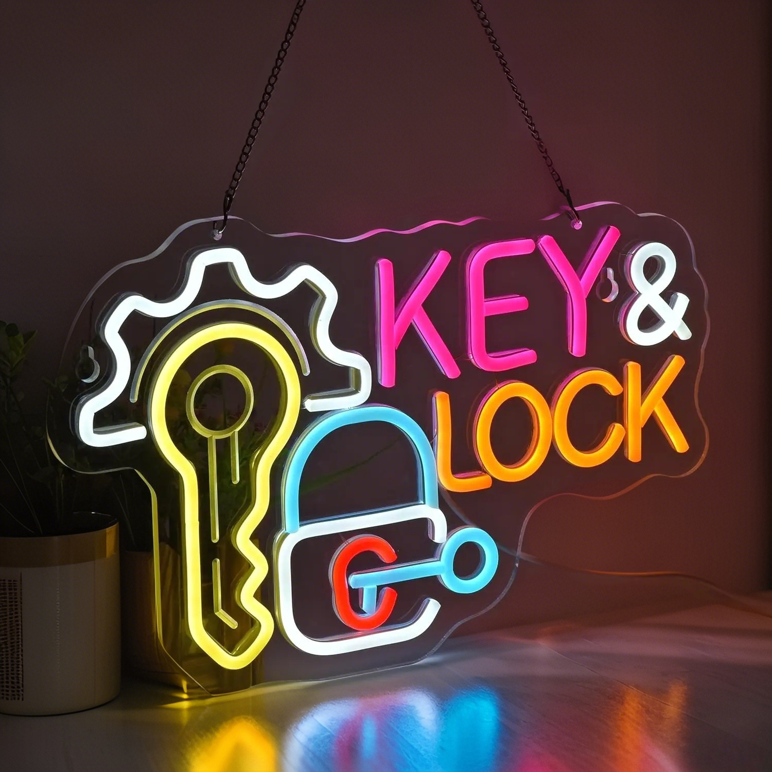 Key Lock Neon Sign Light Hangi - đánh giá và giá Lighting Decor Rentals