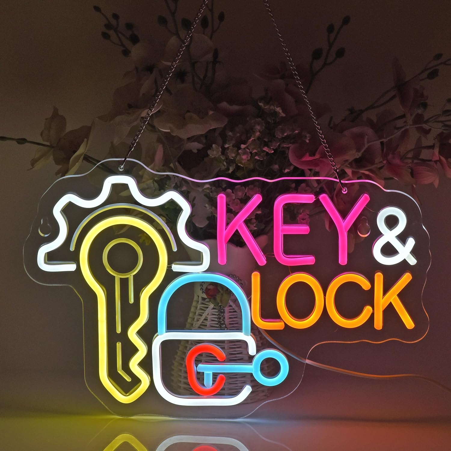 Key Lock Neon Sign Hanging Neo - đánh giá và giá Lighting Decor Rentals