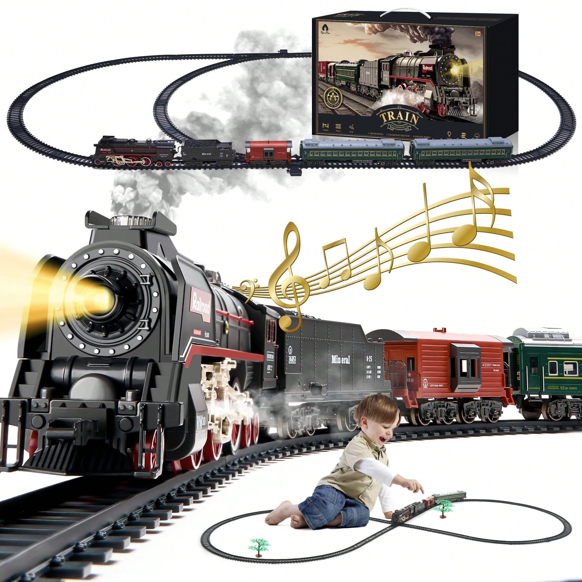 Luxury Electric Train Set with - đánh giá và giá Lighting Tree Decor