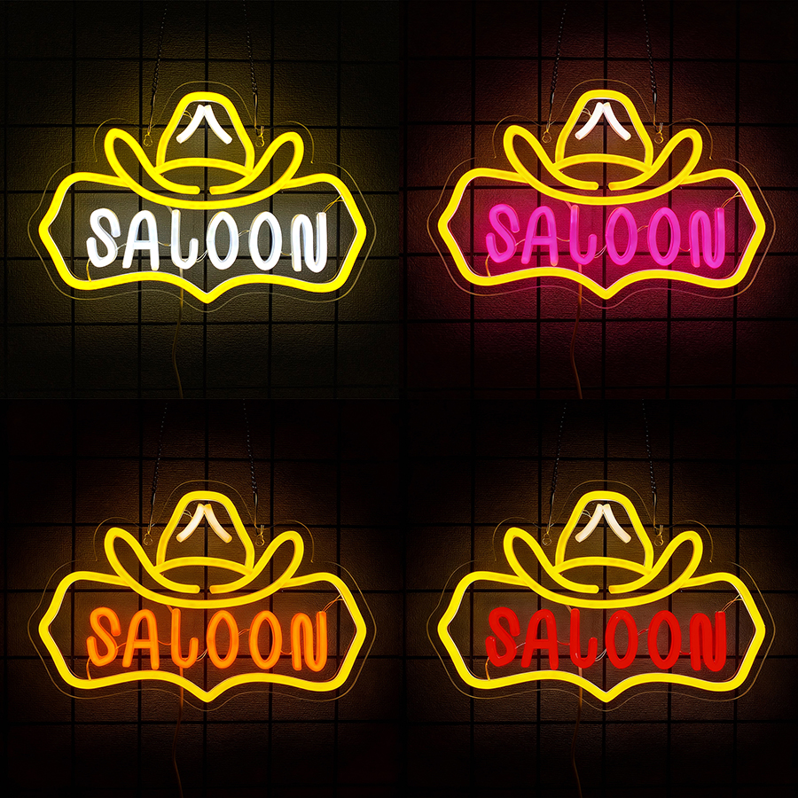 Saloon Neon Sign Vintage Weste - đánh giá và giá Lighting Decor Items