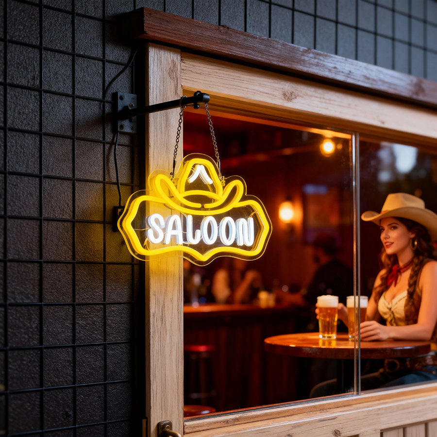 Saloon Neon Sign Vintage Weste - đánh giá và giá Lighting Decor Items